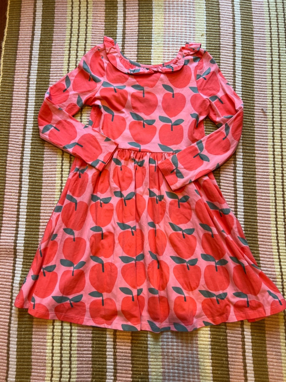 Tea Collection Apple Print Long-Sleeve Dress